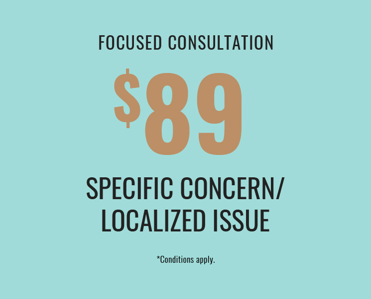 $89 - Focused consultation for a specific concern localized issue